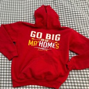 Mahomes Chiefs Gildan Red Heavy Blend Hoodie